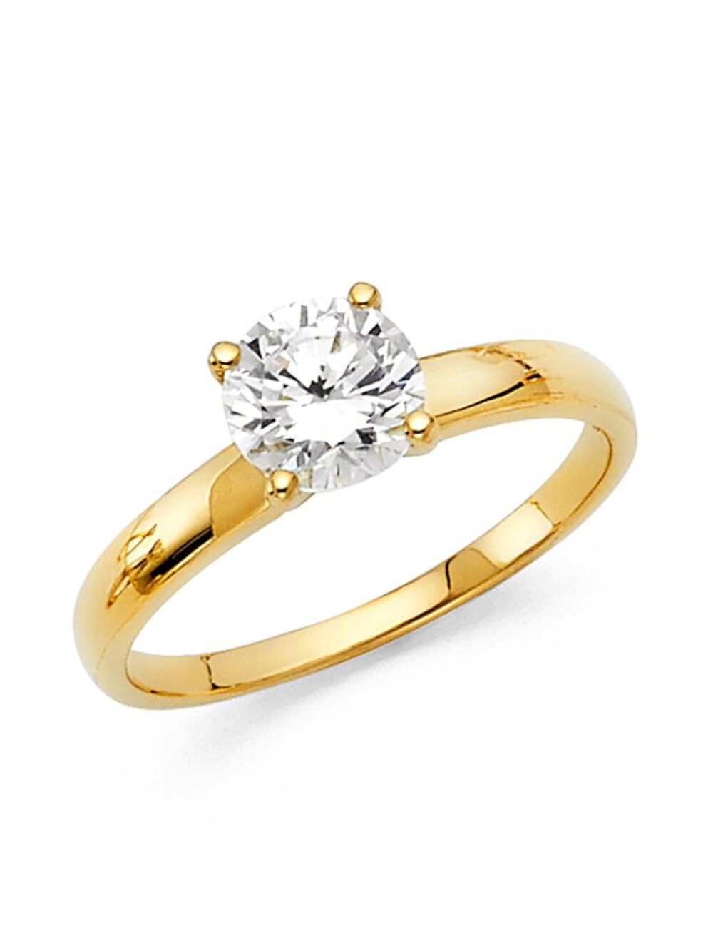 14KT Gold Cubic Zirconia Engagement Stone Ring